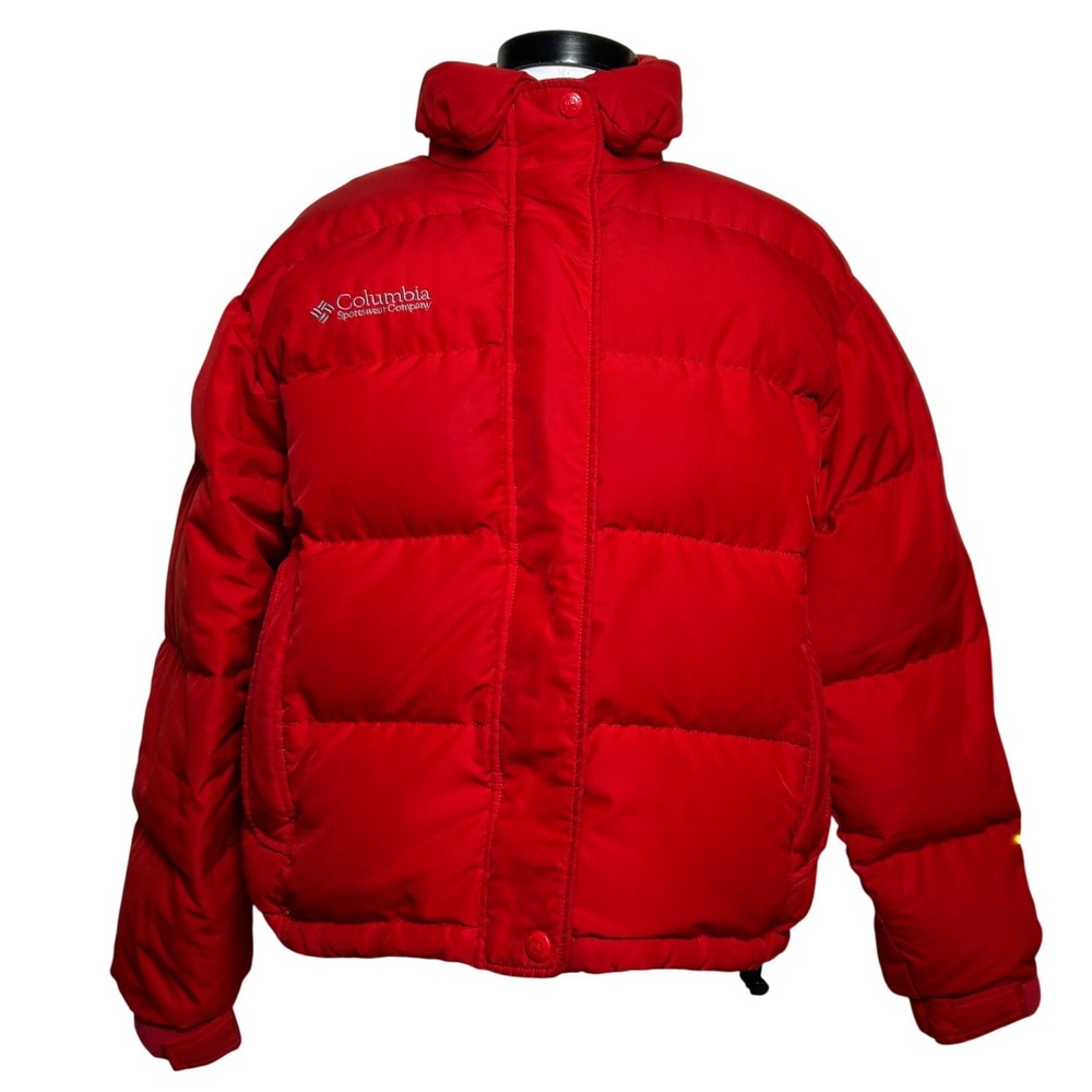 Vintage Columbia Womens Red Down Puffer Jacket‎ Quilted Winter Coat Medium